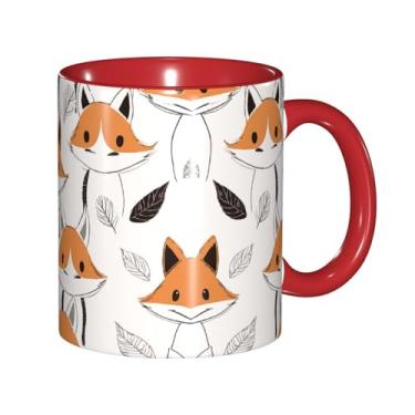 Imagem de Zeraoke Muitas raposas imprimem canecas de café criativas, personalizadas, presente para a família, tamanho de 325 ml, unissex