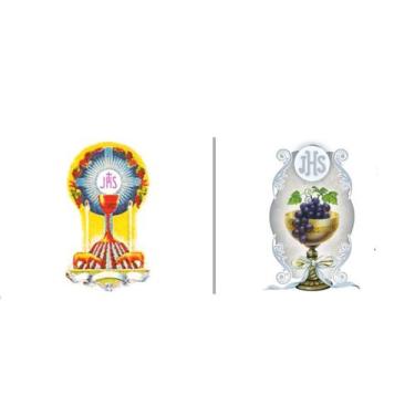 Imagem de Vela para Primeira Eucaristia com Detalhes Torcidos - SJO Artigos Reli