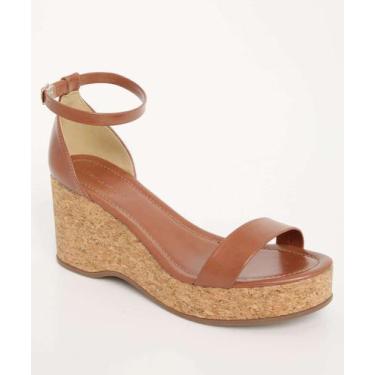 Imagem de Sandália Feminina Plataforma Renata Mello-86130, Caramelo, 35