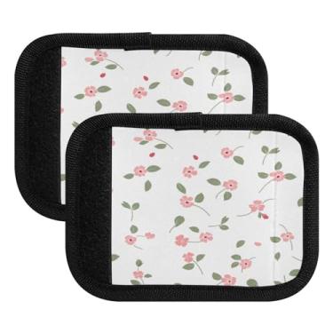 Imagem de Qilmy Embalagem com 2 identificadores de bagagem, fragmentos florais, estilo fresco, alças confortáveis, capas para carrinhos de bebê, mala de viagem, acessórios de viagem de avião1502