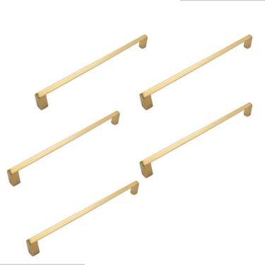 Imagem de Kit 5 Puxador Liveri Il 955 192Mm Dourado Fosco Italy Line