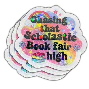 Imagem de 3 peças Chasing That Scholastic Book Fair High Sticker Gift for Reader Bookish Chasing That Scholastic Book Fair High Stickers 90s Nostalgia Bookworm Decal for Laptop Bottle Toolbox Case Car (S1 HO