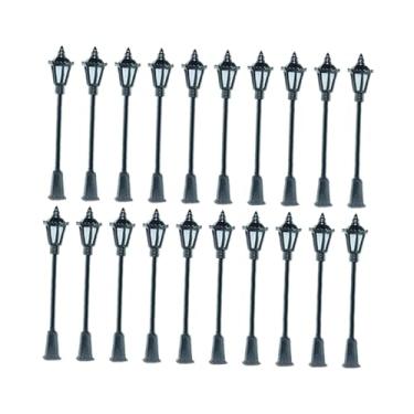 Imagem de Dynwave Miniaturas de postes de luz para ferromodelismo, escala 1/75, para construção de maquetes ferroviárias, ideais para fotos e jardins de fadas, 20 Unidades