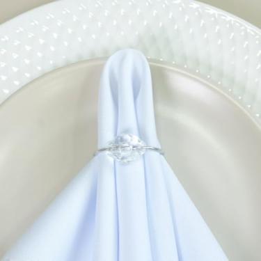 Imagem de Kit 6 Pçs Anel para Guardanapo 6 Lugares Cristalino 4x3cm Argola Prata