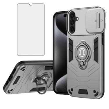 Imagem de Asuwish Capa de celular para Samsung Galaxy A26 5G com protetor de tela de vidro temperado capa fina magnética resistente suporte de anel resistente celular híbrida de silicone fino A 26 26A LTE