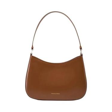 Imagem de Bolsa De Ombro Feminina Designer Retro Vermelha, Textura De Couro De A