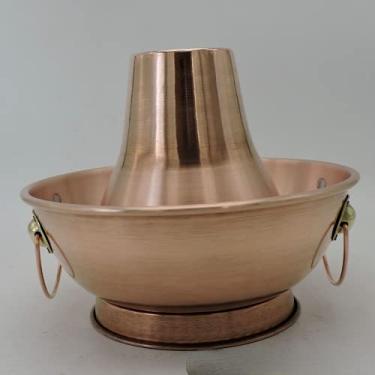 Imagem de Panela quente de cobre sortidas galinha Shabu gás madeira carbono cobre quente espetos Shabu Shabu longa Zui grande chaleira de cobre (32 cm)