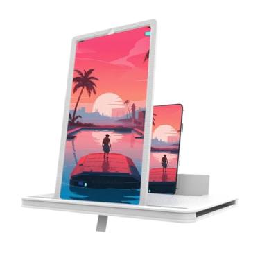 Imagem de Lupa de celular, lupa de tela dobrável para smartphone, amplificador de vídeo portátil 3D hd para telefones celulares com visor vertical e horizontal, para todos os smartphones assistindo a vídeos de