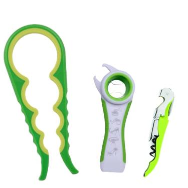 Imagem de Abridor de garrafa, abridor de frasco, kit abridor de vinho para idosos