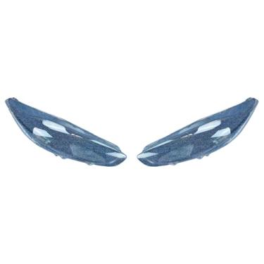 Imagem de Tampa da tampa do farol do carro farol sombra cabeça da lâmpada capa da lâmpada peças de automóvel accessori compatível com ford fiesta 2013 2014 2015(1 Pair)