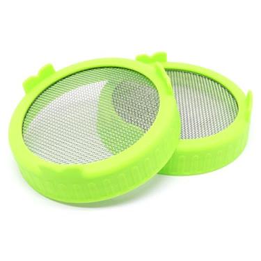 Imagem de GDFYMI 2 tampas de germinação de aço inoxidável, tampas de germinação com borda lisa para germinação de sementes de brócolis, verde lavável de 90 mm
