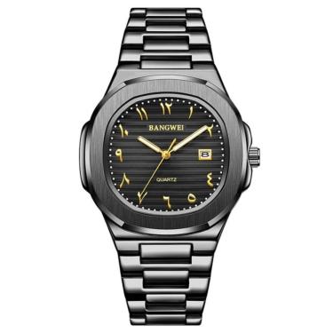 Imagem de Relógio de luxo Bangwei aço inoxidável quartzo 8821