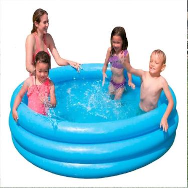 Imagem de Piscina Azul Redonda Inflável 330 Litros Intex Verão Piscina