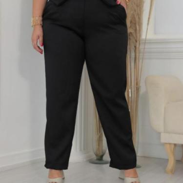 Imagem de Calça Estilo Zara Alfaiataria Plus Size, Preto, G2