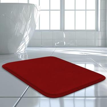 Imagem de Elvoki Tapete de banheiro de luxo – 1 peça de tapete de banho de espuma de memória, antiderrapante e ultramacio, altamente absorvente, fácil de limpar - azul-petróleo (58 x 40 cm)