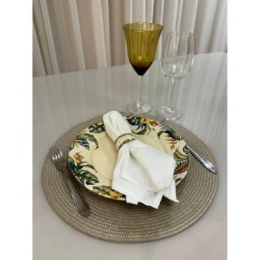 Imagem de Jogo Americano Mesa Posta Impermeável Redondo ou Retangular para Jantar e Eventos – Kit 4 ou 6 Lugares Decorativo Luxo (5. Marrom Fendi,4 Unidades)