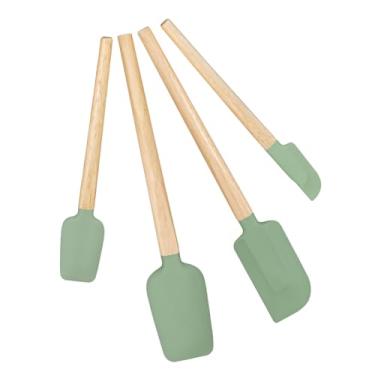 Imagem de Espátula de silicone verde para cozinhar