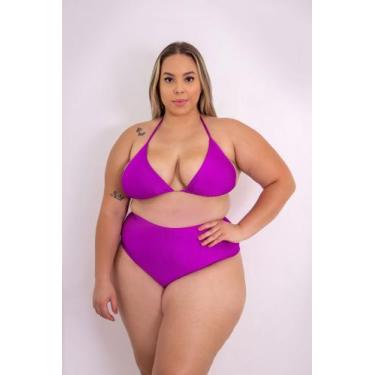 Imagem de Biquini Tamanho Grande Calcinha Alta PLus Size Forrado Top Com Bojo - 