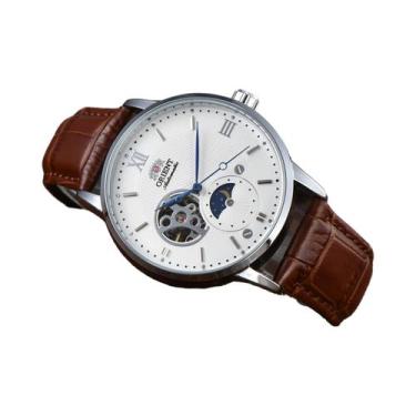 Imagem de Relógio Mecânico Automático Unissex Orient Com Pulseira De Couro, Resi