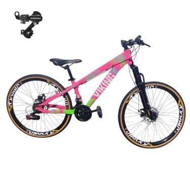 Imagem de Bicicleta 26 VikingX T25 24v Freeride Cambio Traseiro Shimano Pneu Slick Fino Fx Amarela1.50-Unissex