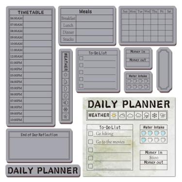 Imagem de GLOBLELAND Carimbos de borracha aderentes de plano de fundo diário para fazer cartões, agenda diária, carimbo de EVA para artesanato, listas de carimbos de borracha para decoração de diário, faça você