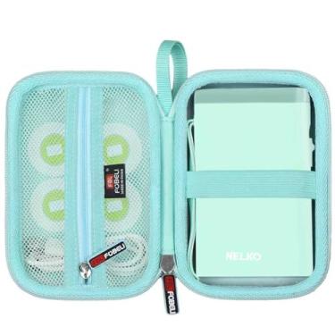 Imagem de FBLFOBELI Capa rígida para máquina de fazer etiquetas Nelko P21/TYPONOS P21/Niimbot D11/Phomemo D30 D35/JADENS D11/ORGBRO X1 X3 S001, bolso de malha para acessórios de fita de impressora de etiquetas