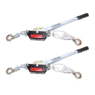 Imagem de Brrnoo Guincho Come Along, Capacidade de Tração de 4.400 Libras Com 2 Ganchos de Liga Galvanizada Resistentes e Alça de Borracha, para Reboque de Veículos, Elevação de Máquinas