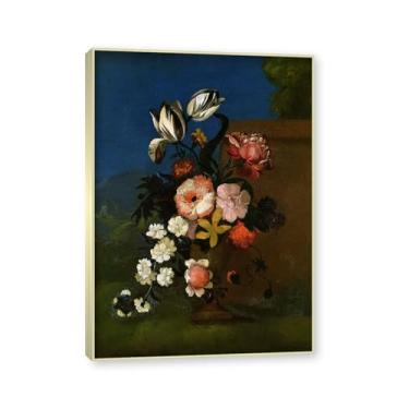 Imagem de Moldura de champanhe. Arte em tela floral country, pintura botânica vintage de natureza morta, decoração de parede de cozinha de fazenda emoldurada para sala de jantar. C08. 30x42cm-11,8x16,5 pol.