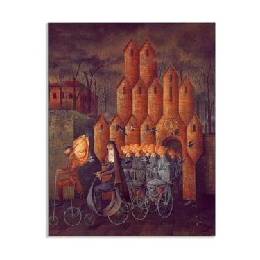 Imagem de Muro888 Remedios Varo Pinturas Rumo à Torre Remedios Varo Pôster de Parede Surrealismo Arte em Tela para Sala de Estar Escritório Decoração de Parede Presente Pronto para Pendurar 80 x 60 cm (32 x 24