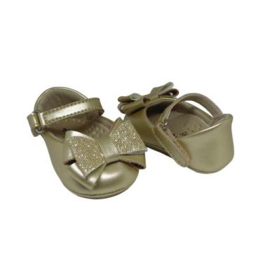 Imagem de Sapato de Bebe Sapatilha Laço Salomé Infantil Menina RN Manozinhos Bab