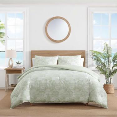 Imagem de Tommy Bahama - Conjunto de edredom Queen, 100% algodão macio para conforto durante todo o ano, roupa de cama costeira com fronhas combinando (Beach Bluff Toile Green)