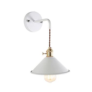 Imagem de Arandela de parede moderna com interruptor liga/desliga, modelo Macaron, soquete E27 Edison em cobre com corpo em pintura fosca, ideal para cabeceira, banheiro e penteadeira.