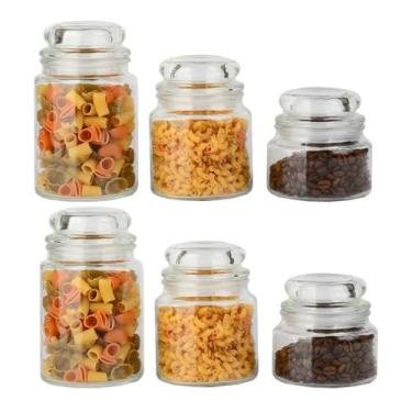 Imagem de Conjunto 6 Potes Vidro Hermético 750/520/350Ml Class Home