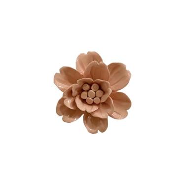 Imagem de AMERRY Snow Lotus, arte de parede de flor de cerâmica de 9 cm, arte de parede de flor artificial 3D, arte de parede 3D feita à mão, decoração de parede de flor de porcelana para decoração de