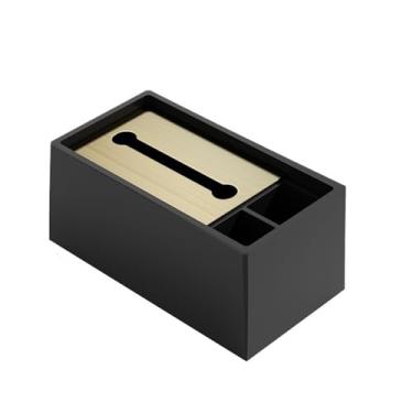 Imagem de Caixa de papel multifuncional moderna para sala de estar, mesa de centro, controle remoto, caixa de armazenamento de lenços de mesa (preto)