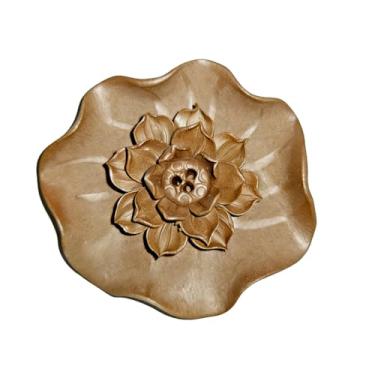 Imagem de Suporte de incenso de lótus, queimador de incenso de terracota feito à mão, suporte decorativo de aromaterapia para casa/escritório/meditação, presente ideal para amantes de ioga