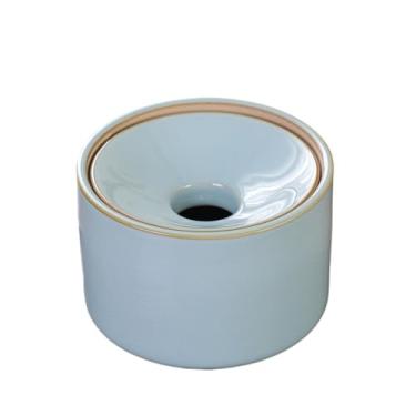 Imagem de x3anggyt5 Cinzeiro de cerâmica para cigarros para uso doméstico, sala de estar e escritório, com tampa, cor sólida, cinzeiro externo