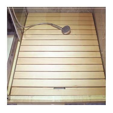 Imagem de Tapete de banho de bambu, tapete de banho de bambu, tapetes de banho de madeira de bambu para banheiro, tapete de banheiro antiderrapante, tapete de madeira para chuveiro, spa e pisos de sauna, aceita