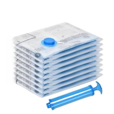 Imagem de 10 Saco Vacuo Viagem Vac Bag Organizador com ou sem Bomba Com 5m 3g 2gg(5 sacos+ bomba de ar(60 * 40CM))