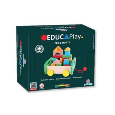 Imagem de Brinquedo educativo carrinho de madeira crie e monte - polibrinq
