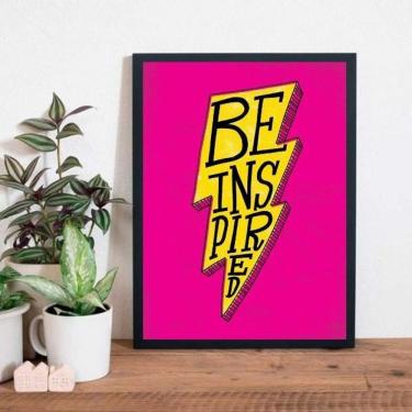 Imagem de Quadro Decorativo Raio Be Inspired 33X24Cm - Madeira Preta