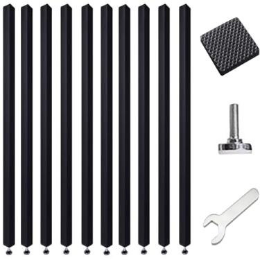 Imagem de Divisória de madeira do chão ao teto - Pacote com 10 divisórias decorativas removíveis para jantar, reunião ou privacidade da biblioteca (H180 cm/71 polegadas)