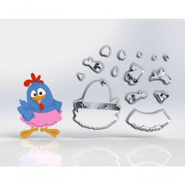 Imagem de Cortador Galinha Pintadinha Rosa Modular Tamanho 13 Cm