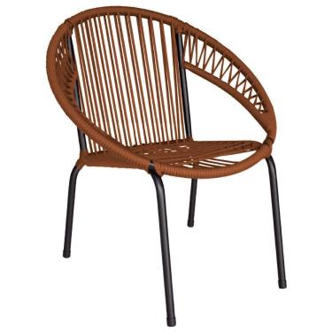 Imagem de Cadeira Eclipse Em Aço Carbono E Corda Náutica Ocre