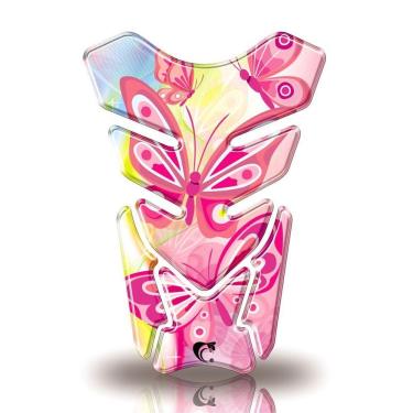 Imagem de Protetor De Tanque Adesivo Moto Honda Yamaha Suzuki Borboleta Rosa