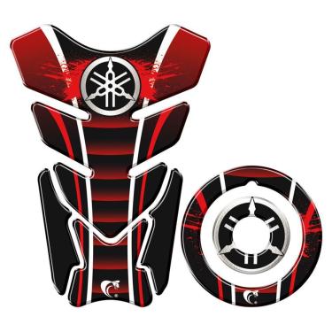 Imagem de Adesivo Protetor Tanque E Bocal Moto Yamaha Diapasão Vermelho