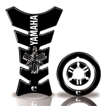 Imagem de Kit Protetor Tanque E Bocal Adesivo Moto Yamaha Diapasão Preto