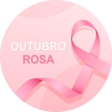 Imagem de Painel de Lona Redondo Outubro Rosa - Fabrika De Festa, 120x120cm