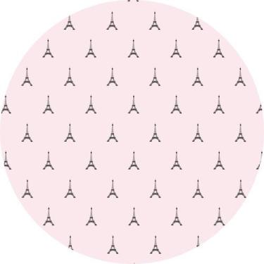 Imagem de Painel de Lona Redondo Paris Torre Eiffel Fundo Rosa - Fabrika de Fest