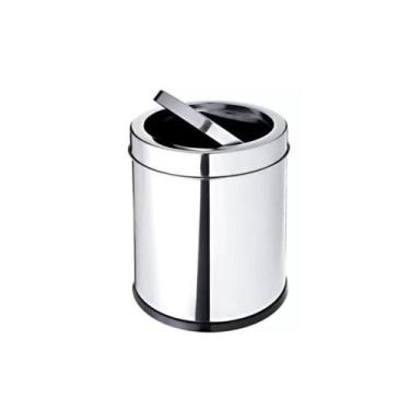 Imagem de Lixeira Cesto De Lixo Inox 8 litros Com Tampa Basculante Cozinha Banhe
